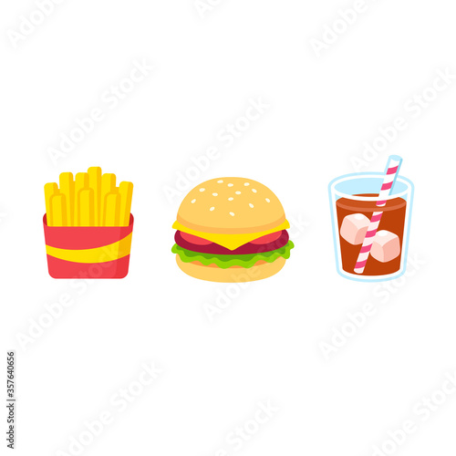 Cartoon fast food icons
