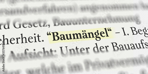 Baumängel im Buch mit Textmarker