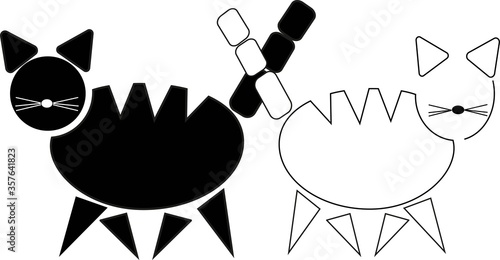 vector emage pair of schematic contrast cats