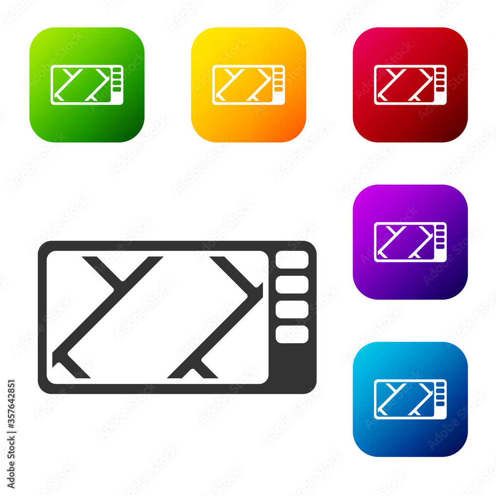 Black Gps device with map icon isolated on white background. Set icons in color square buttons. Vector Illustration. Black Gps device with map icon isolated on white background. Set icons in color square buttons. Vector Illustration.