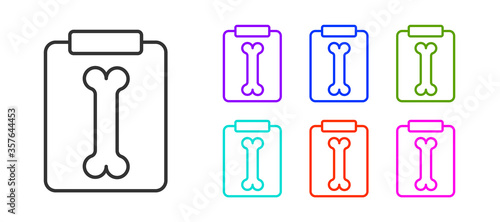 Black line X-ray shots icon isolated on white background. Set icons colorful. Vector Illustration.