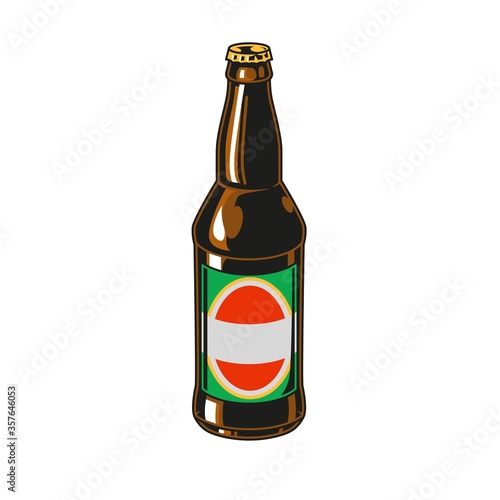 Vintage colorful beer bottle