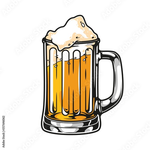 Cup of fresh lager beer concept