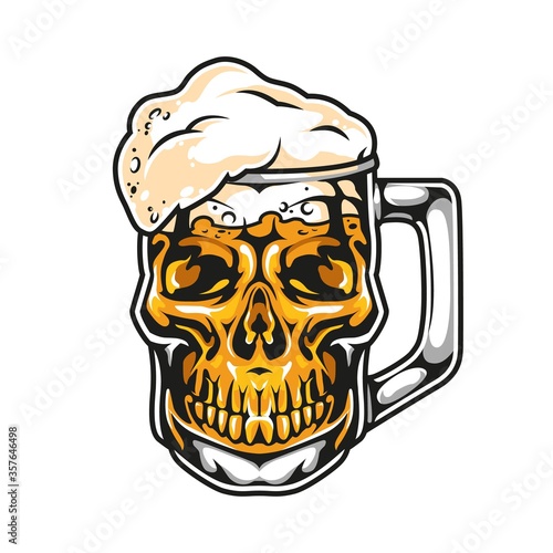 Skull in shape of mug beer