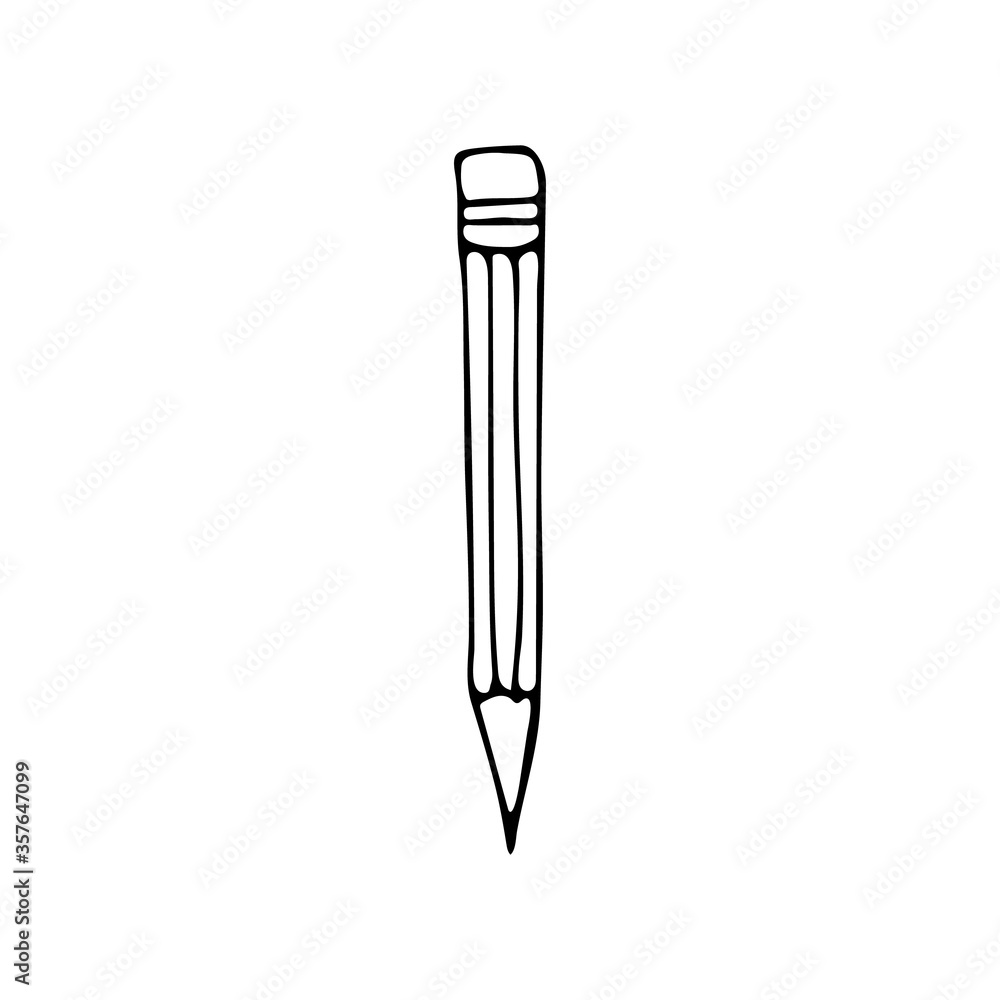 Doodle pencil icon in vector. Hand drawn pencil icon in vector. Doodle pencil icon in vector. Hand drawn pencil icon in vector.
