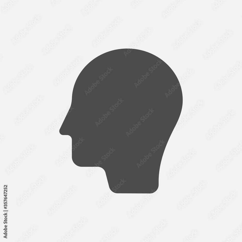 Head icon isolated on white background. Vector illustration.