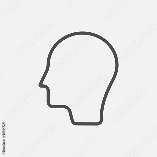 Head icon isolated on white background. Vector illustration.