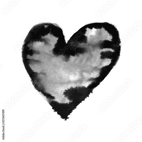 Vector grunge heart, Valentine day, illustration vintage design element. Hand drawn brush ink style. Vector fun hipster illustration. Design for your poster, banner, flyer, logo or label