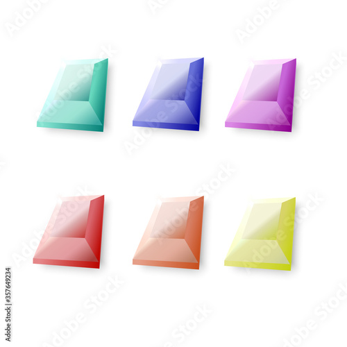 Vector square quart cystal colorful
