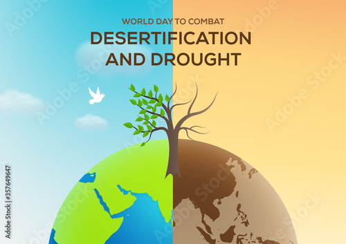 Fotografija world day to combat desertification and drought vector