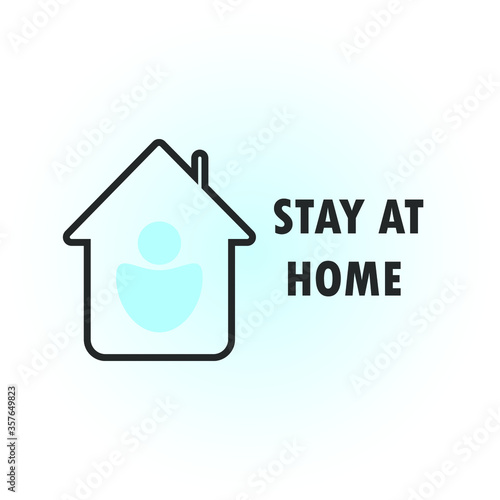 Stay at home. Coronavirus defensive campaign or measure, COVID 19. Stay home, quote text, hash tag, or hashtag. Coronavirus, COVID 19, protection logo.
