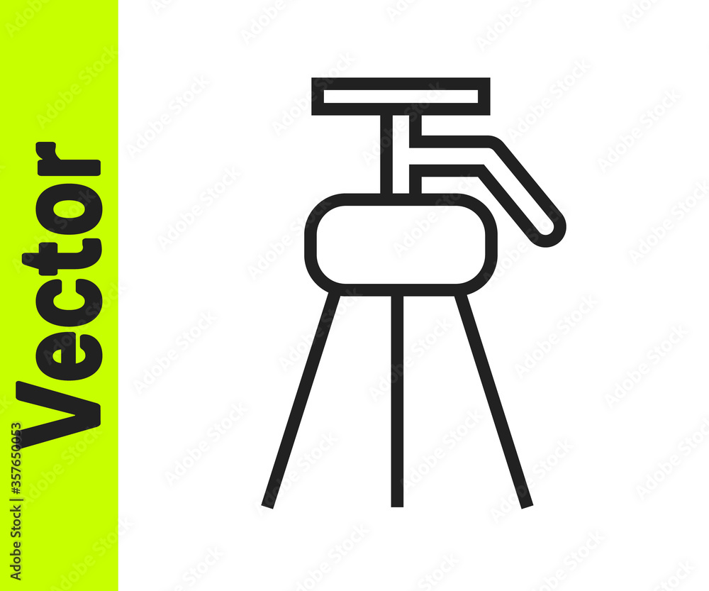 Black line Tripod icon isolated on white background. Vector Illustration. Black line Tripod icon isolated on white background. Vector Illustration.