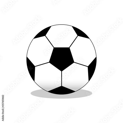 Football soccer ball cartoon style. Isolated illustration on white background. Flat style. Vector stock image