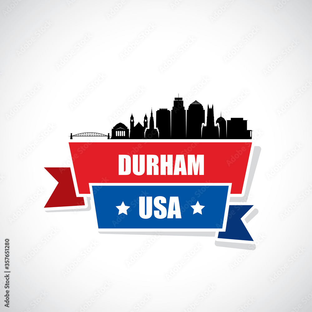 Durham skyline - North Carolina - United States of America USA - vector illustration
