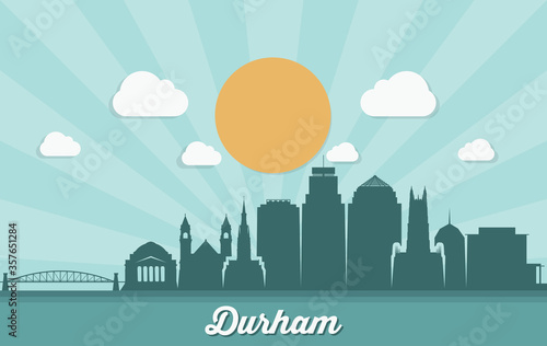 Durham skyline - North Carolina - United States of America USA - vector illustration 
