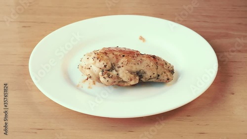 Delicious fried chicken steaks on a plate.