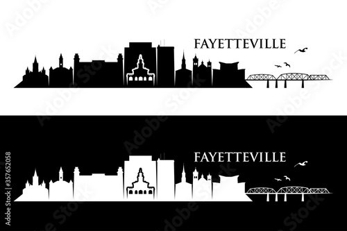 Fayetteville skyline - United States of America  USA  North Carolina - vector illustration 