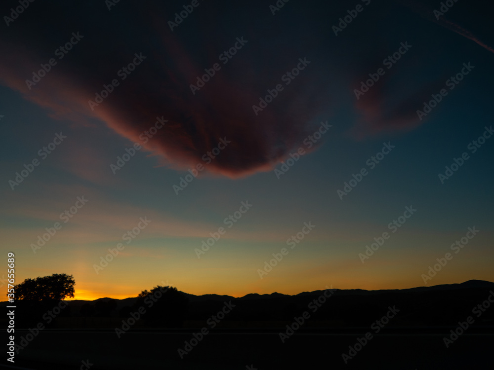 Fototapeta premium Summer sunset silhouette