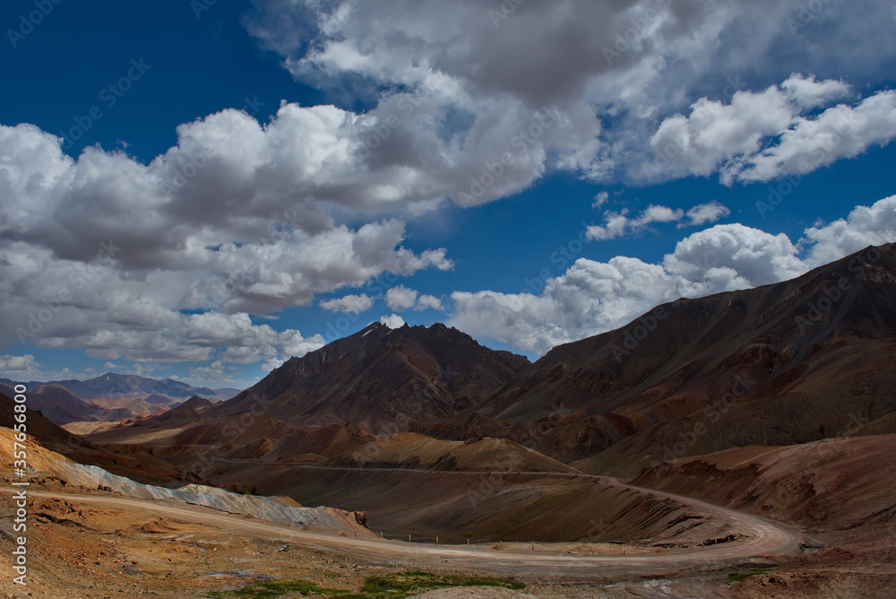 Central Asia. Tajikistan. High-altitude valleys of the North-Eastern section of the Pamir tract near the border with Kyrgyzstan. Central Asia. Tajikistan. High-altitude valleys of the North-Eastern section of the Pamir tract near the border with Kyrgyzstan.