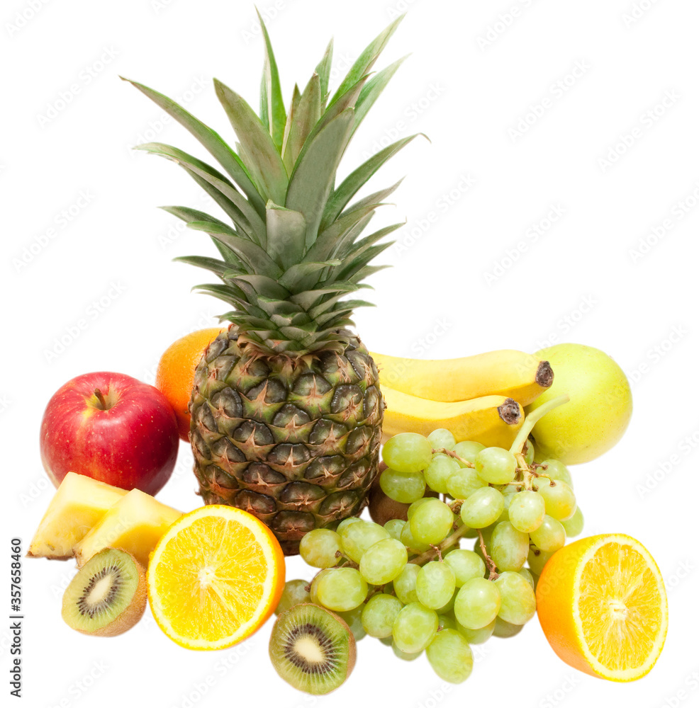 fruits isolated on white