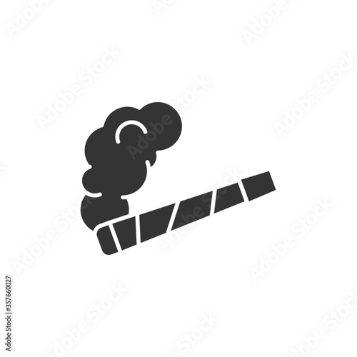 Pre Roll cigarette black glyph icon. CBD cannabis product sign. Pictogram for web page, mobile app, promo. UI UX GUI design element