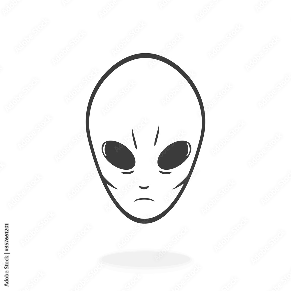 Alien Grey Icon Symbol Sign - Vector illustration icon black silhouette. Alien Grey Icon Symbol Sign - Vector illustration icon black silhouette.
