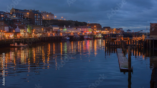 Whitby harbour in the evening