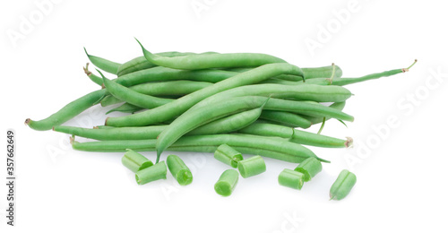 fresh green asparagus isolated on white background