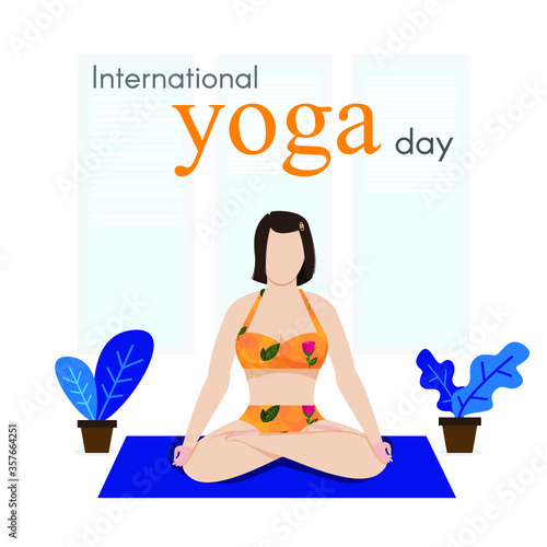 yoga lotus position, Meditating woman vector © Swapnesh Shinde