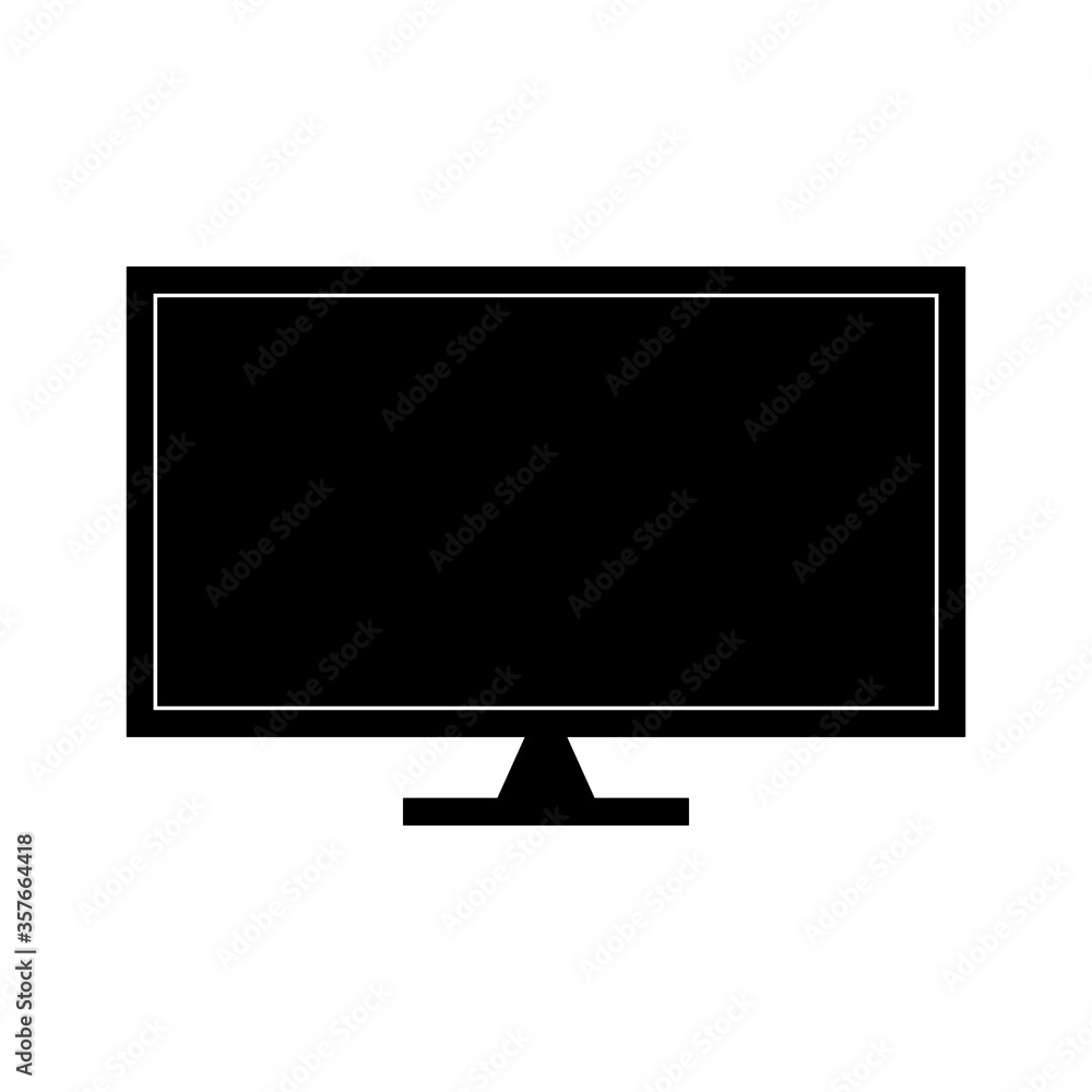 monitor led tv icon vector isolated white