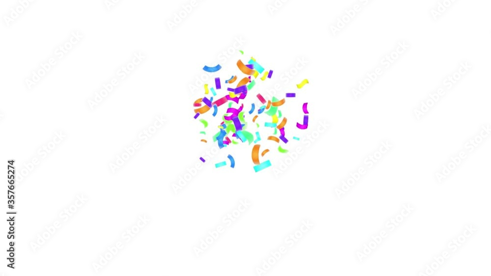 Colorful 3D blast of confetti falling with alpha channel Colorful 3D blast of confetti falling with alpha channel