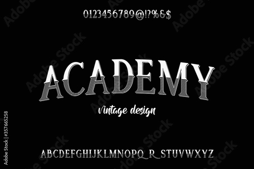 alphabet lettering font, typeface vector, vintage font, black style background