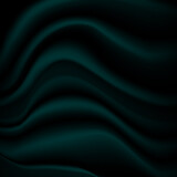 Dark green draped silk fabric texture vector