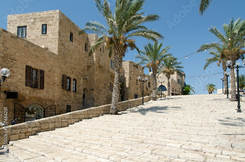 Stairs leading to Kedumim square in Old Jaffa (Tel-Aviv-Yafo, Israel) photo