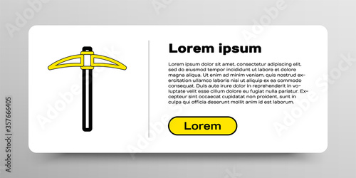 Line Pickaxe icon isolated on white background. Blockchain technology, cryptocurrency mining, bitcoin, digital money market, cryptocoin wallet. Colorful outline concept. Vector