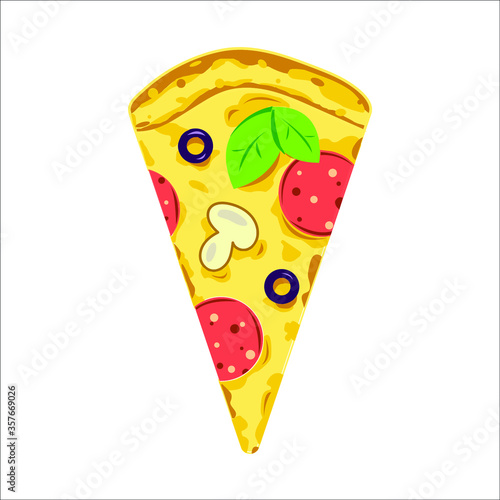 Tasty pizza. Piece of pizza