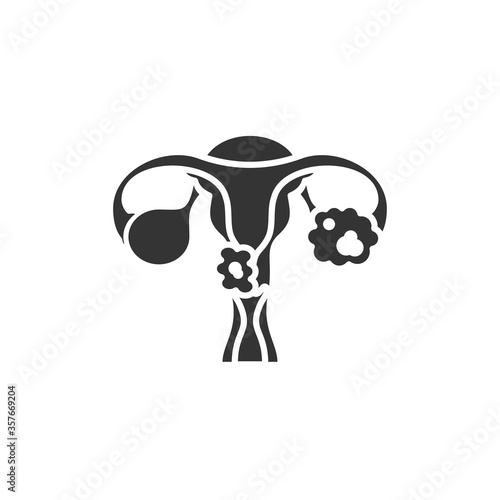 Cervical cancer glyph black icon. Female reproductive system disease. concept. Malignant neoplasm. Sign for web page, mobile app, button, logo. Vector isolated element.