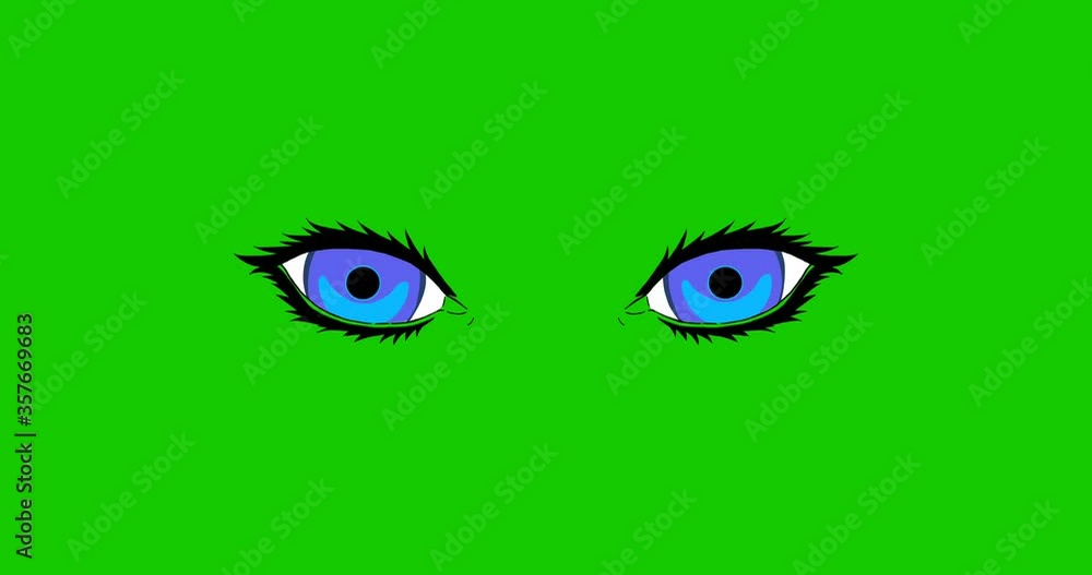 Bright blue eyes blink hand drawn 2d animation Bright blue eyes blink hand drawn 2d animation