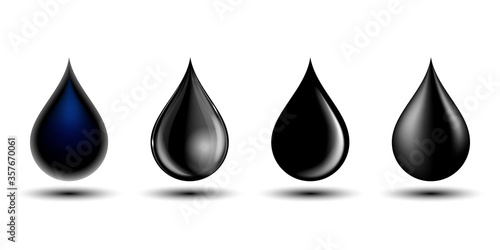 Set of different black drop  vector illustration