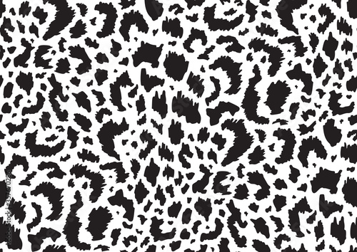 Abstract styled animal skin leopard seamless pattern design. Jaguar, leopard, cheetah, panther fur. Black and white seamless