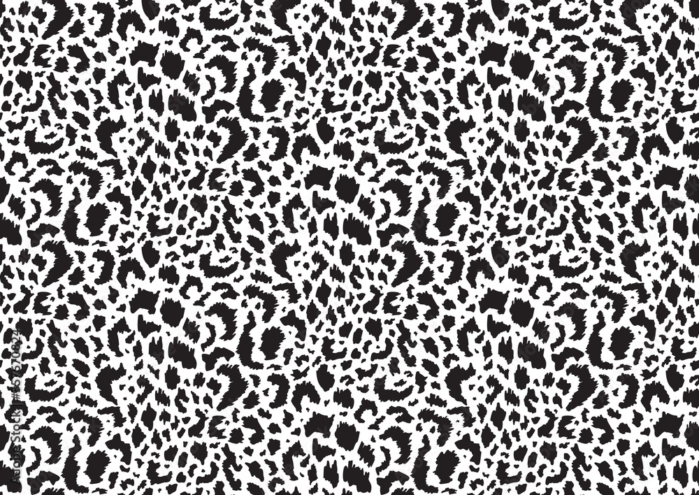 Abstract styled animal skin leopard seamless pattern design. Jaguar, leopard, cheetah, panther fur. Black and white seamless