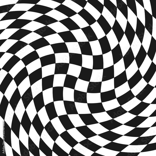 Racing flag texture. Distorted background.