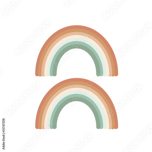 rainbow in vector flat style. trendy composition in the style of boho. Template for poster, interior design, card, sticker