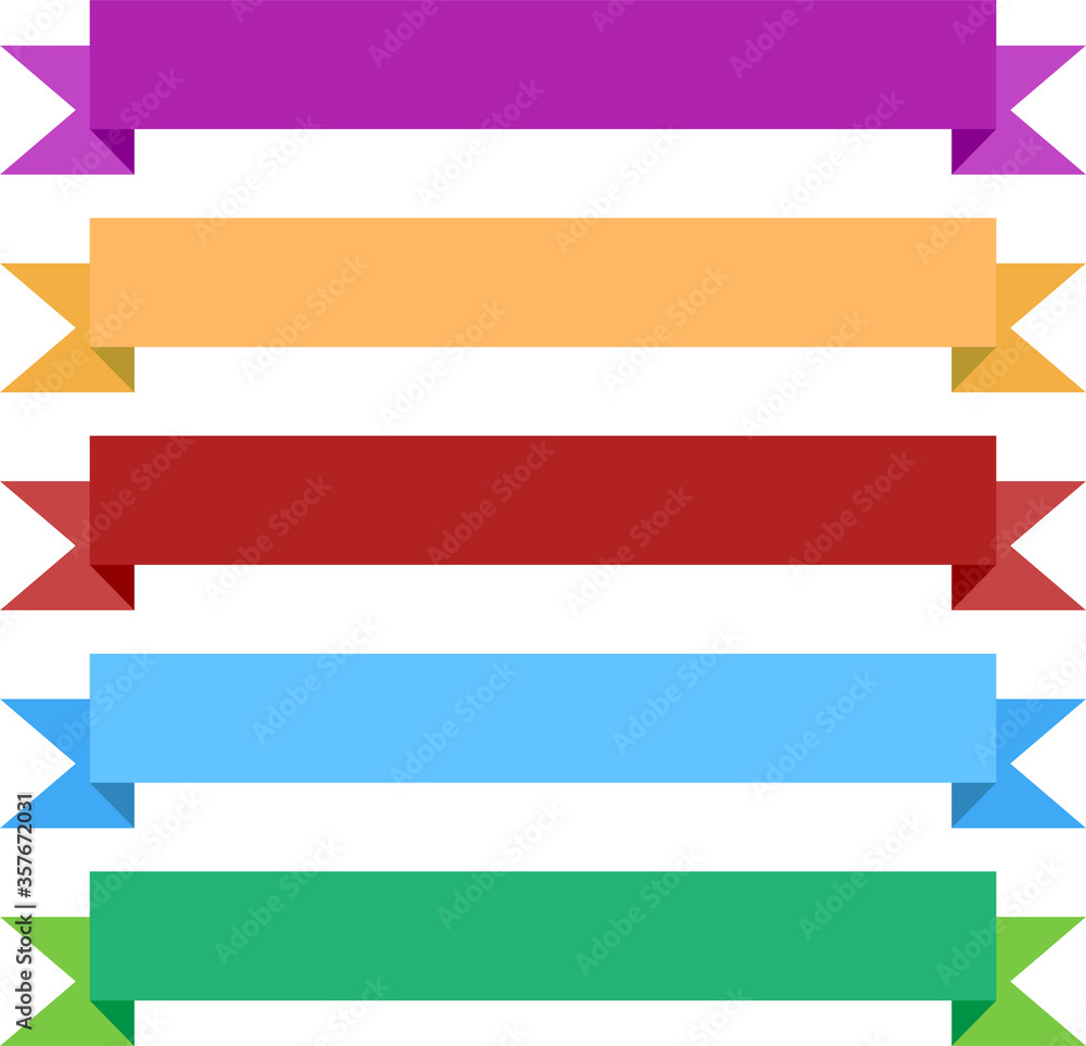 Set of banners Ribbon Flag Decoration sign Vector illustration Set of banners Ribbon Flag Decoration sign Vector illustration