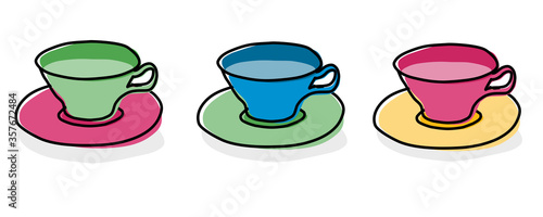 Tee Tasse Comic Style gezeichnete Vektor Datei. Anpassbar und veränderbar nach belieben.