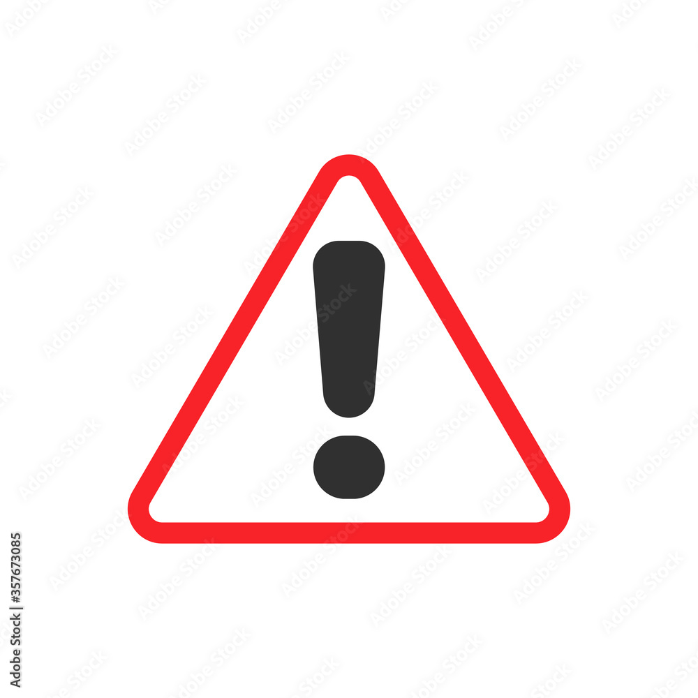 Warning sign icon isolated on white background. Vector illustration. Warning sign icon isolated on white background. Vector illustration.