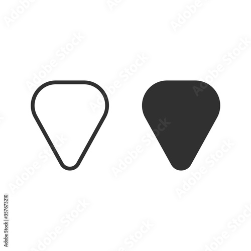 Illustration of an isolated set of guitar picks icon isolated on white background. Vector illustration.