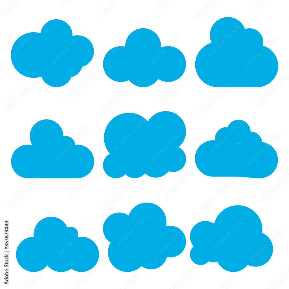 Blue cloud icon isolated on white background. Vector illustration. Blue cloud icon isolated on white background. Vector illustration.