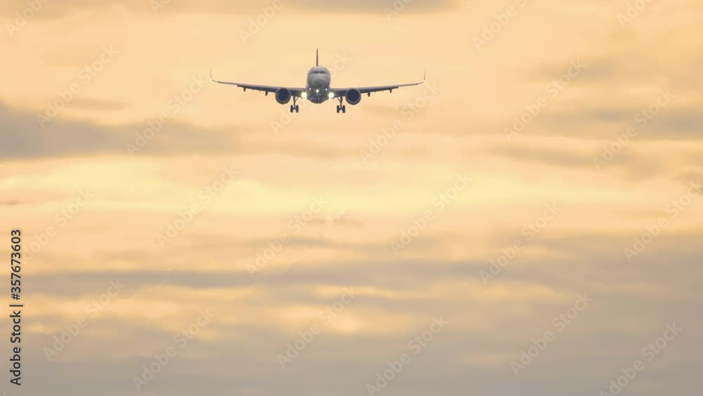 Final approach at sunrise Final approach at sunrise