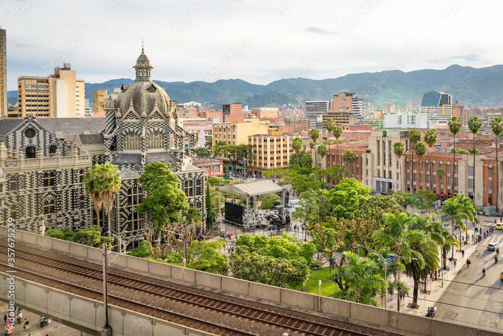 Medellín, Antioquia / Colombia. February 25, 2019. The Medellín metro is a massive rapid transit system that serves the city